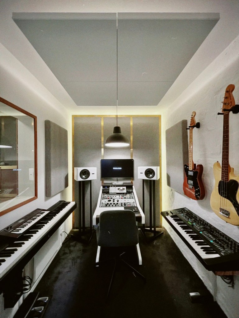 Control room for recording, mixing and music production
